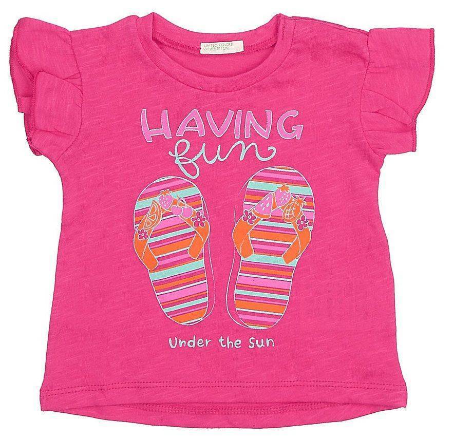 BENETTON T-SHIRT BENETTON FRUIT FRIE BBG ΦΟΥΞΙΑ (68 CM)-(6-9 ΜΗΝΩΝ)
