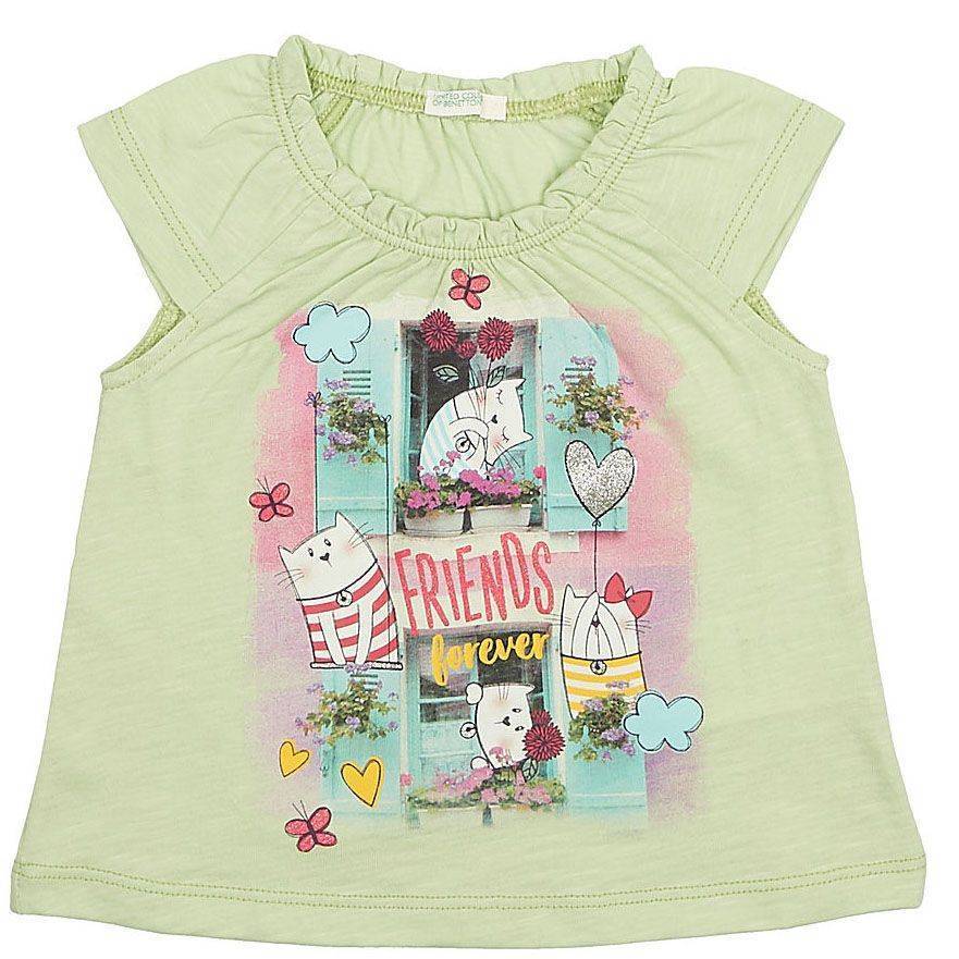 ΜΠΛΟΥΖΑ ΜΕ ΚΟΝΤΟ ΜΑΝΙΚΙ BENETTON GARDEN BABY G ΓΑΤΟΥΛΕΣ ΠΑΣΤΕΛ ΠΡΑΣΙΝΟ (68 CM)-(6-9 ΜΗΝΩΝ) BENETTON