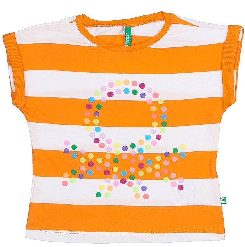 T-SHIRT BENETTON FOUNDATION TK S ΡΙΓΕ ΠΟΡΤΟΚΑΛΙ/ΛΕΥΚΟ (90 CM )-(2 ΕΤΩΝ )