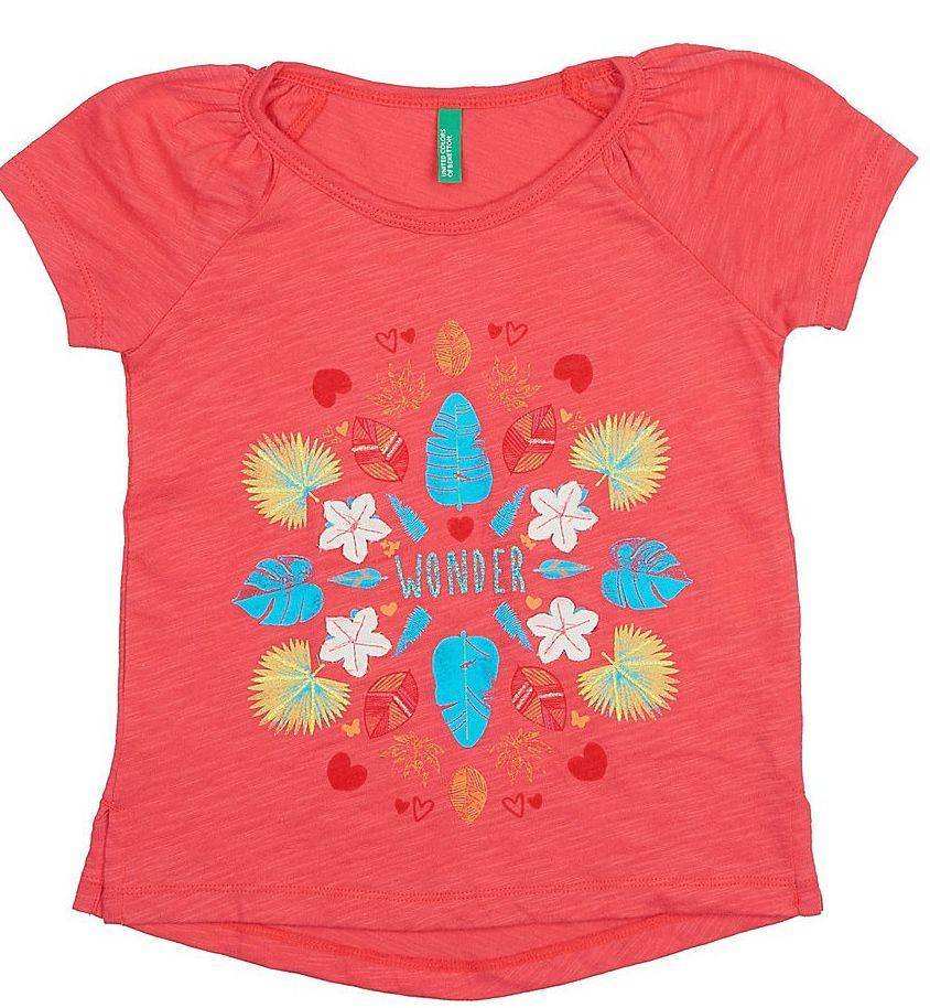 BENETTON ΜΠΛΟΥΖΑ ΜΕ ΚΟΝΤΟ ΜΑΝΙΚΙ BENETTON GREEN ROOTS I G ΚΟΡΑΛΙ (82 CM)-(1-2 ΕΤΩΝ)