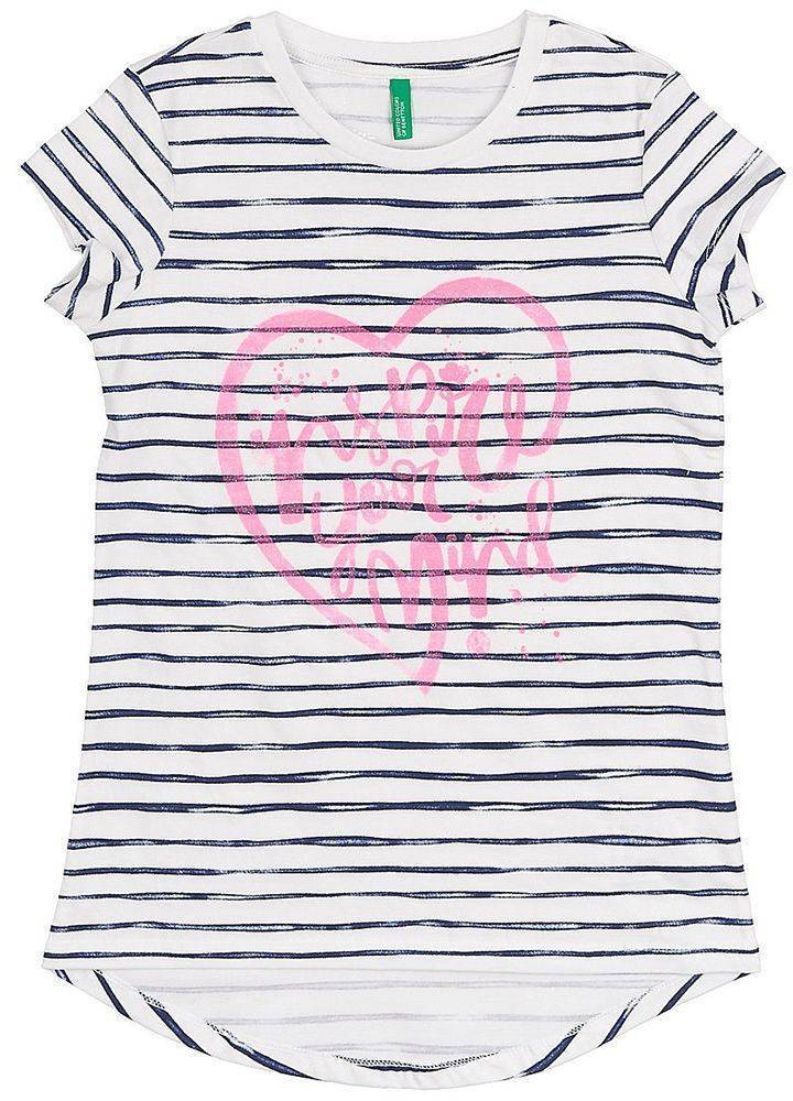 ΜΠΛΟΥΖΑ ΜΕ ΚΟΝΤΟ ΜΑΝΙΚΙ BENETTON FOUNDATION TK ΛΕΥΚΟ/ΣΚΟΥΡΟ ΜΠΛΕ (82 CM)-(1-2 ΕΤΩΝ) BENETTON