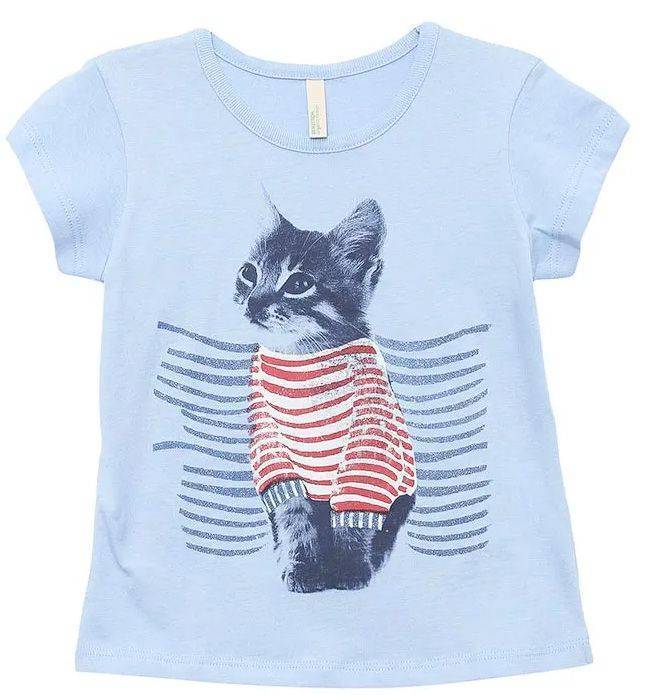 ΜΠΛΟΥΖΑ ΜΕ ΚΟΝΤΟ ΜΑΝΙΚΙ BENETTON ART I GIRL ΓΑΛΑΖΙΟ (90 CM )-(2 ΕΤΩΝ ) BENETTON