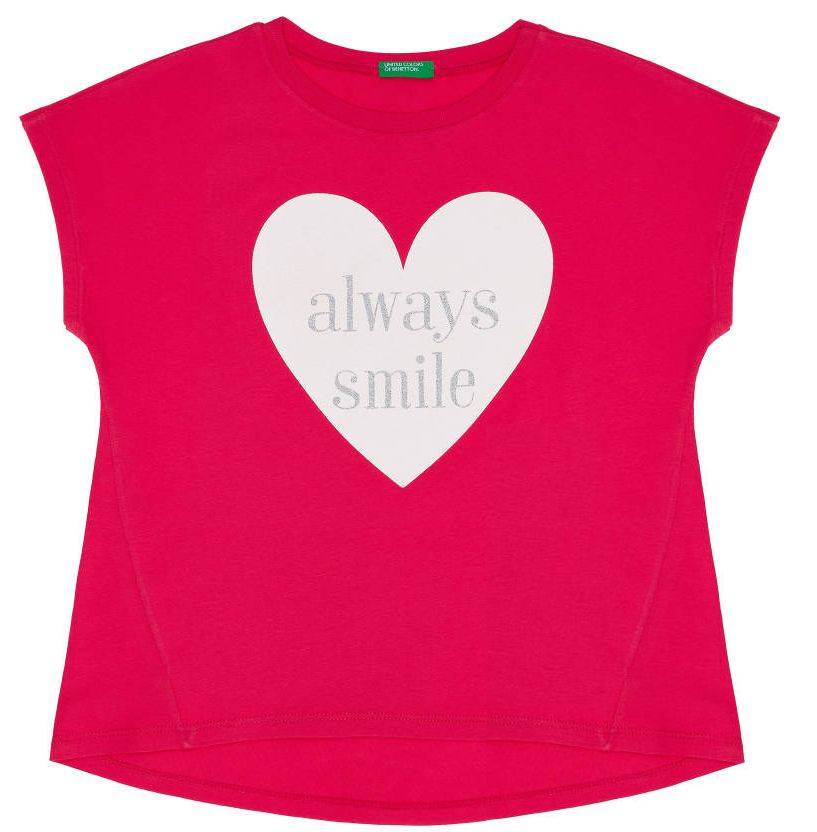 BENETTON ΜΠΛΟΥΖΑ ΜΕ ΚΟΝΤΟ ΜΑΝΙΚΙ BENETTON I COLORS ΦΟΥΞΙΑ (82 CM)-(1-2 ΕΤΩΝ)