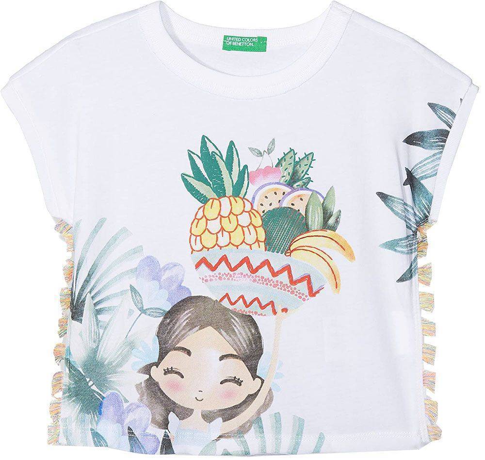 BENETTON T-SHIRT BENETTON CA GIRL WITH FRUITS ΛΕΥΚΟ/ΠΟΛΥΧΡΩΜΟ (90 CM)-(2 ΕΤΩΝ)