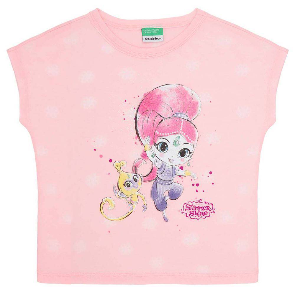 T-SHIRT BENETTON CA NICKELODEON SHIMMER - SHINE ΑΝΟΙΧΤΟ ΡΟΖ (90 CM )-(2 ΕΤΩΝ ) BENETTON