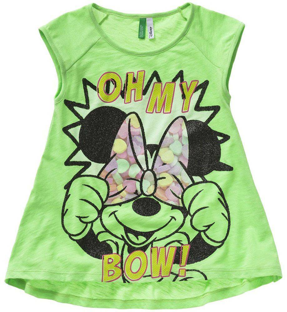 ΜΠΛΟΥΖΑ ΜΕ ΚΟΝΤΟ ΜΑΝΙΚΙ BENETTON T-SHIRT MANIA MINNIE ΛΑΧΑΝΙ (82 CM)-(1-2 ΕΤΩΝ)