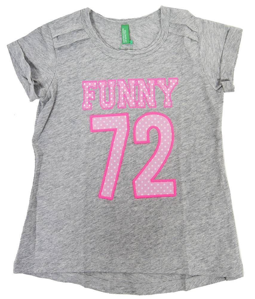 BENETTON ΜΠΛΟΥΖΑ ΜΕ ΚΟΝΤΟ ΜΑΝΙΚΙ BENETTON CHEERLEADERS ΓΚΡΙ ΜΕΛΑΝΖΕ (90 CM)-(2 ΕΤΩΝ)