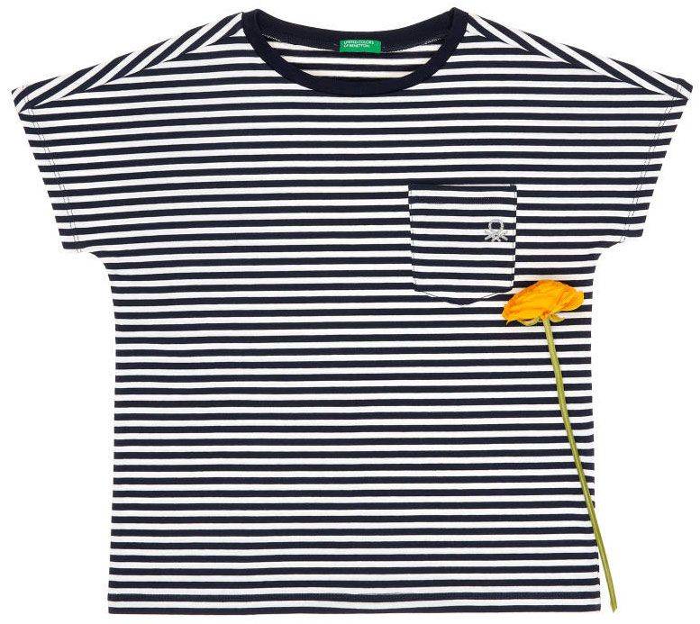 T-SHIRT BENETTON FUNZIONE GIRL ΛΕΥΚΟ/ΣΚΟΥΡΟ ΜΠΛΕ (90 CM)-(2 ΕΤΩΝ) BENETTON
