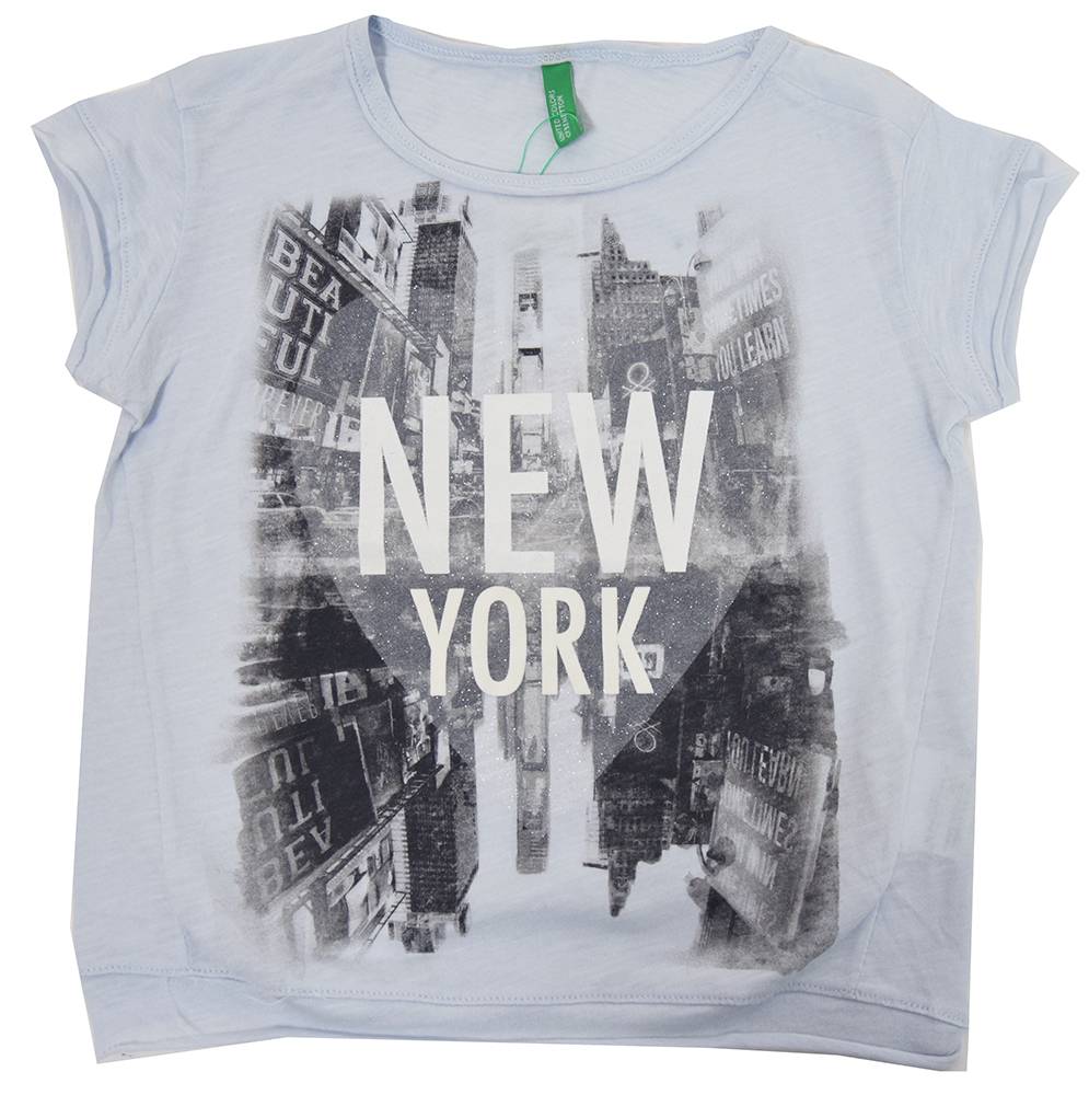 BENETTON T-SHIRT BENETTON CHEERLEADERS ΣΙΕΛ (90 CM)-(2 ΕΤΩΝ)