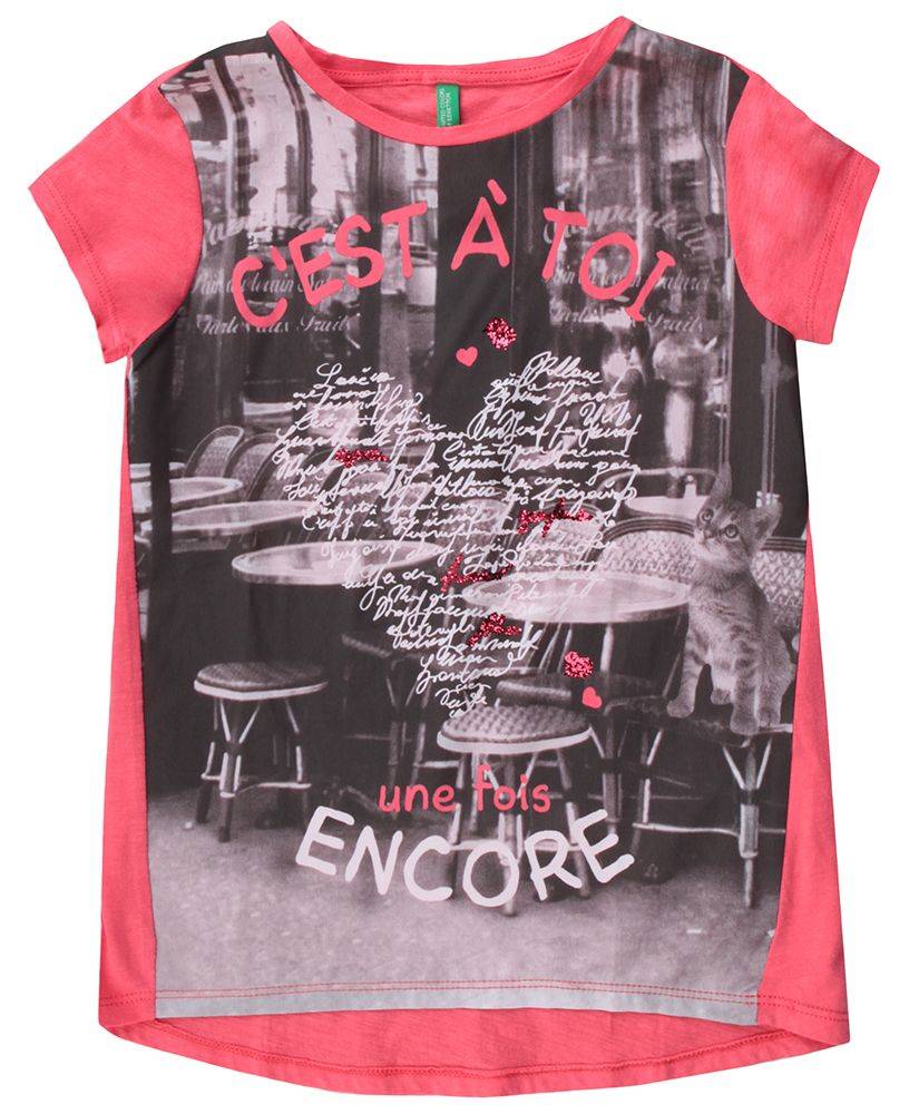 BENETTON ΜΠΛΟΥΖΑ ΜΕ ΚΟΝΤΟ ΜΑΝΙΚΙ BENETTON SEASIDE CITY ΚΟΚΚΙΝΟ (90 CM)-(2 ΕΤΩΝ)