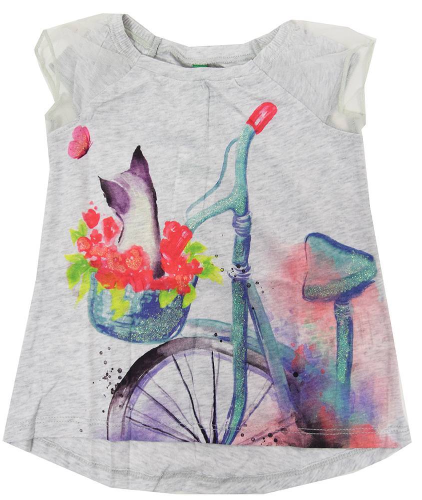 TOP BENETTON COLOR POWER CAT AND BICYCLE ΓΚΡΙ ΜΕΛΑΝΖΕ (90 CM)-(2 ΕΤΩΝ)