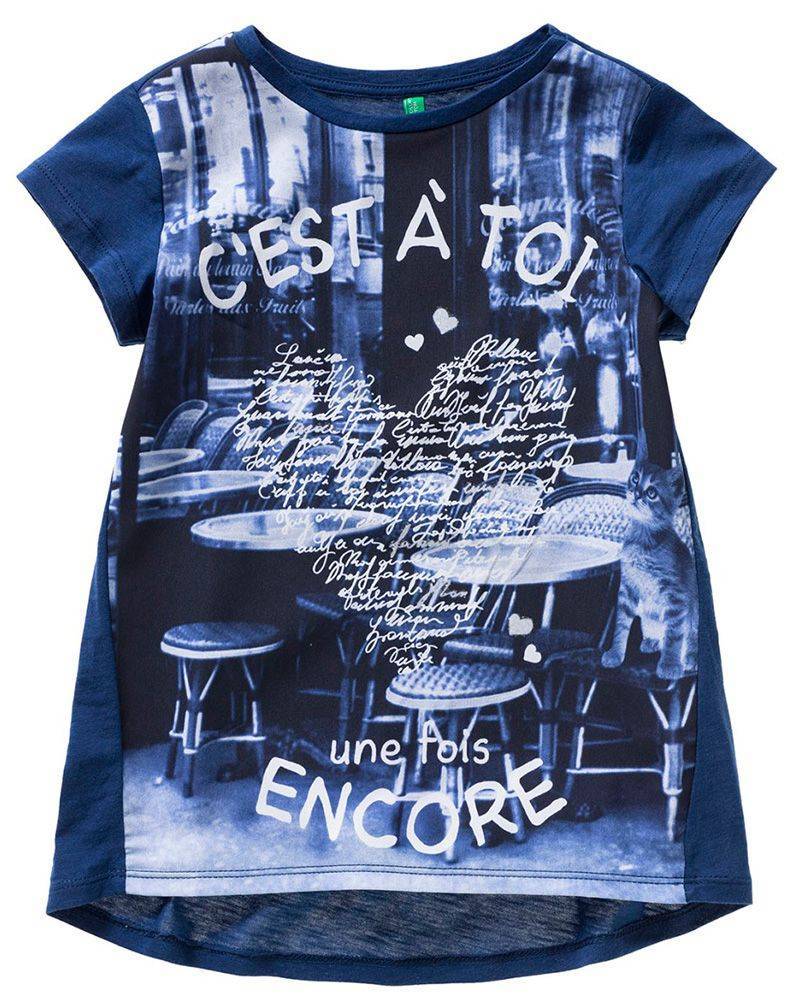 ΜΠΛΟΥΖΑ ΜΕ ΚΟΝΤΟ ΜΑΝΙΚΙ BENETTON SEASIDE CITY ΣΚΟΥΡΟ ΜΠΛΕ (82 CM)-(1-2 ΕΤΩΝ)