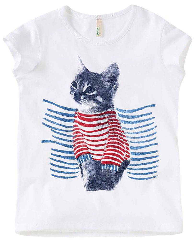 ΜΠΛΟΥΖΑ ΜΕ ΚΟΝΤΟ ΜΑΝΙΚΙ BENETTON ART I GIRL ΛΕΥΚΟ (90 CM)-(2 ΕΤΩΝ) BENETTON