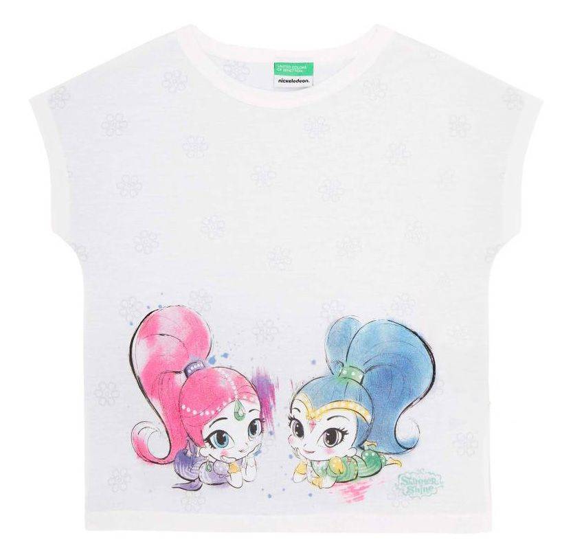 T-SHIRT BENETTON CA NICKELODEON SHIMMER - SHINE ΛΕΥΚΟ (90 CM )-(2 ΕΤΩΝ )
