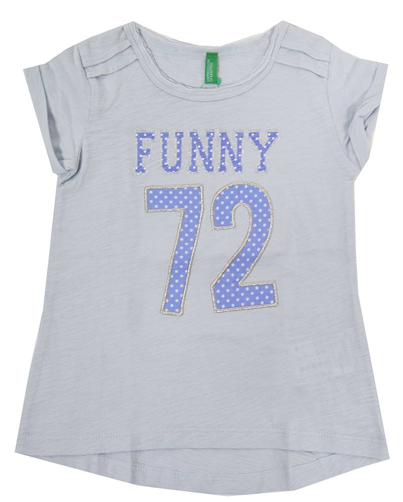 BENETTON ΜΠΛΟΥΖΑ ΜΕ ΚΟΝΤΟ ΜΑΝΙΚΙ BENETTON CHEERLEADERS ΑΝΟΙΧΤΟ ΓΚΡΙ ΜΕΛΑΝΖΕ (110 CM)-(4-5 ΕΤΩΝ)