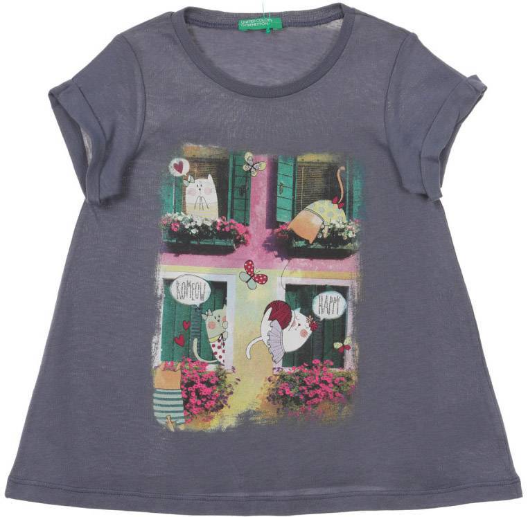 T-SHIRT BENETTON CA CATS ΓΚΡΙ (82 CM)-(1-2 ΕΤΩΝ)