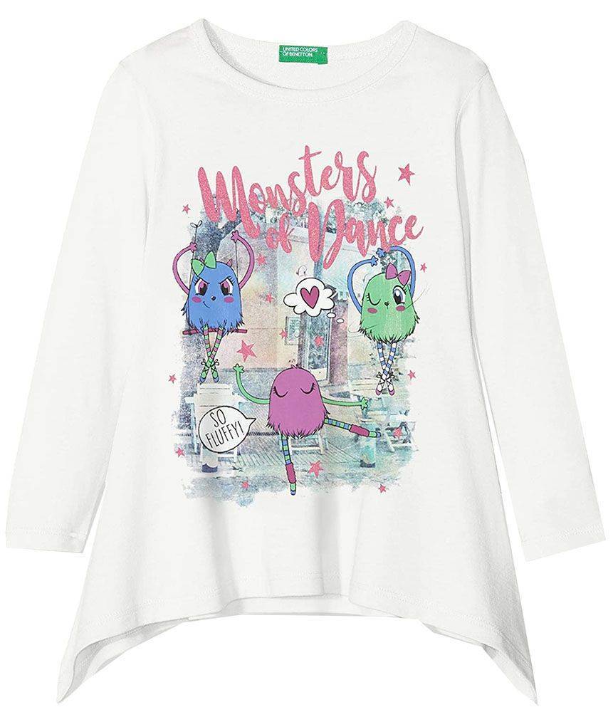 ΜΠΛΟΥΖΑ ΜΑΚΡΥΜΑΝΙΚΗ BENETTON 3G IMPIANTO AUG ΛΕΥΚΟ (82 CM)-(1-2 ΕΤΩΝ)