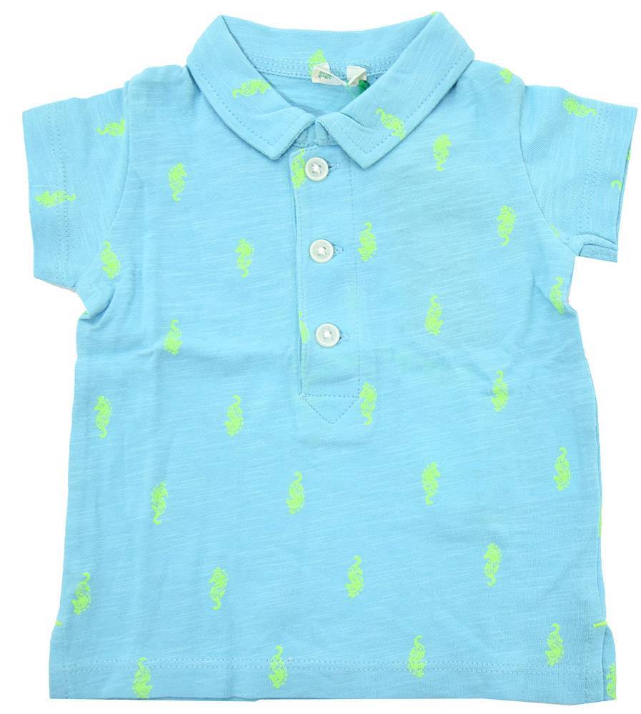 BENETTON POLO T-SHIRT BENETTON SUMMER HIM ΤΙΡΚΟΥΑΖ (62 CM)-(3-6 ΜΗΝΩΝ)