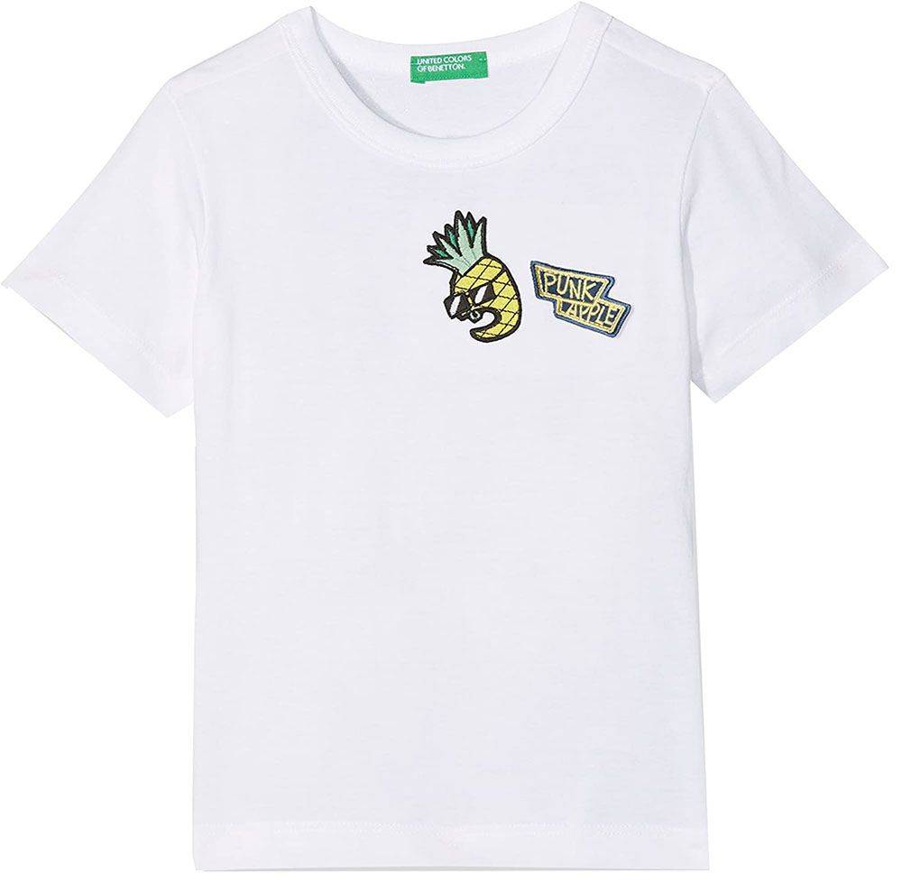 T-SHIRT BENETTON CA PUNK APPLE ΛΕΥΚΟ (82 CM)-(1-2 ΕΤΩΝ)