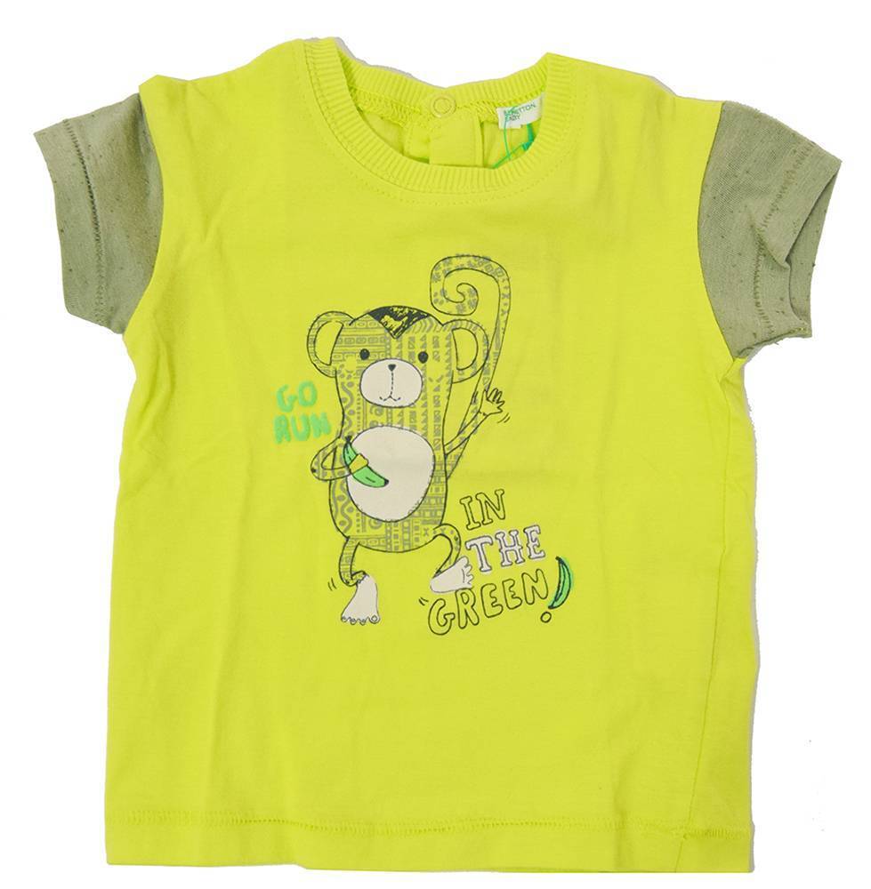 T-SHIRT BENETTON GREEN ROOTS HIM BABY ΚΙΤΡΙΝΟ (62 CM)-(3-6 ΜΗΝΩΝ) BENETTON