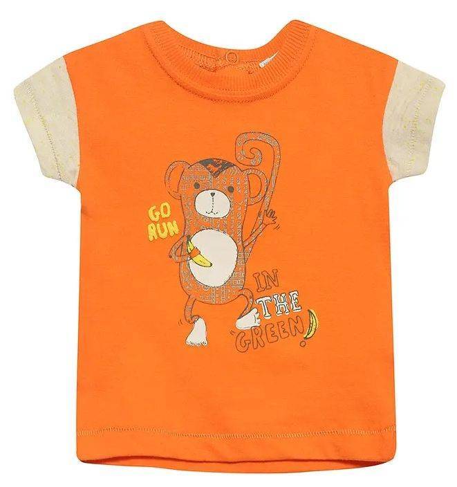 T-SHIRT BENETTON GREEN ROOTS HIM BABY ΠΟΡΤΟΚΑΛΙ (74 CM)-(9-12 ΜΗΝΩΝ)