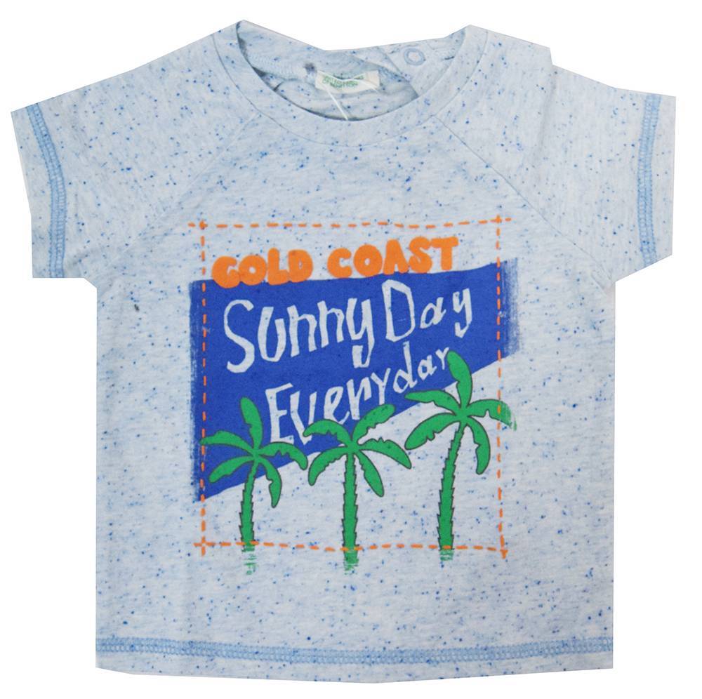 T-SHIRT BENETTON FUNNY WAVE BABY BOY ΘΑΛΑΣΣΙ (62 CM)-(3-6 ΜΗΝΩΝ)