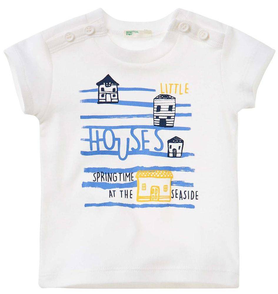 BENETTON T-SHIRT BENETTON BY THE SEA ΛΕΥΚΟ (68 CM)-(6-9 ΜΗΝΩΝ)