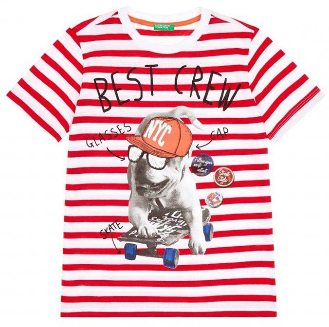 T-SHIRT BENETTON COLORS BOY ΡΙΓΕ ΚΟΚΚΙΝΟ/ΛΕΥΚΟ (90 CM)-(2 ΕΤΩΝ) BENETTON