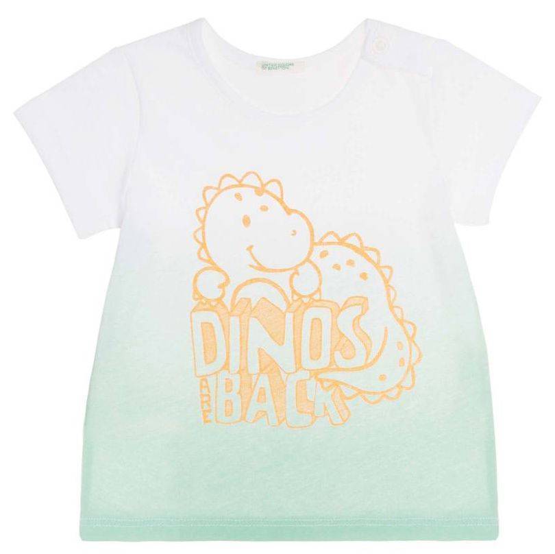 T-SHIRT BENETTON CA BABY BOY ΛΕΥΚΟ/ΛΑΧΑΝΙ (68 CM)-(6-9 ΜΗΝΩΝ)