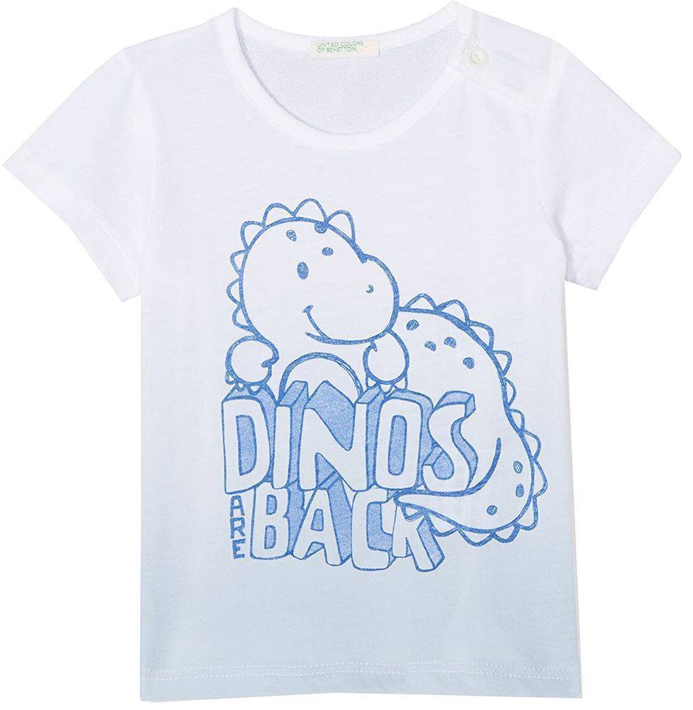 T-SHIRT BENETTON CA BABY BOY ΛΕΥΚΟ/ΣΙΕΛ (62 CM)-(3-6 ΜΗΝΩΝ)