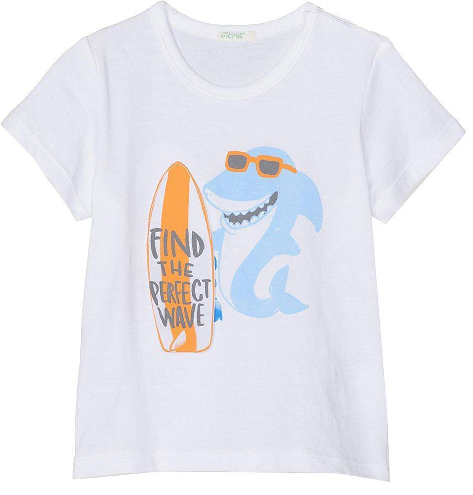 T-SHIRT BENETTON FUNNY WAVE BABY BOY ΛΕΥΚΟ (68 CM)-(6-9 ΜΗΝΩΝ)
