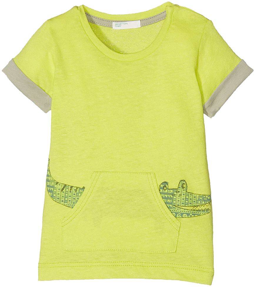 BENETTON T-SHIRT BENETTON GREEN ROOTS HIM BABY ΚΙΤΡΙΝΟ (62 CM)-(3-6 ΜΗΝΩΝ)