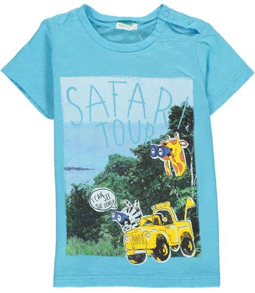 T-SHIRT BENETTON JUNGLE BABY BOY ΣΙΕΛ (68 CM)-(6-9 ΜΗΝΩΝ)