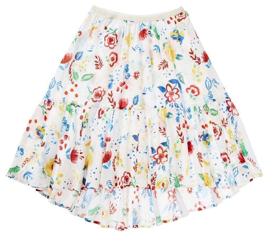 ΦΟΥΣΤΑ BENETTON DU FLORAL ΛΕΥΚΟ/ΠΟΛΥΧΡΩΜΟ (140 CM)-(8-9 ΕΤΩΝ) BENETTON