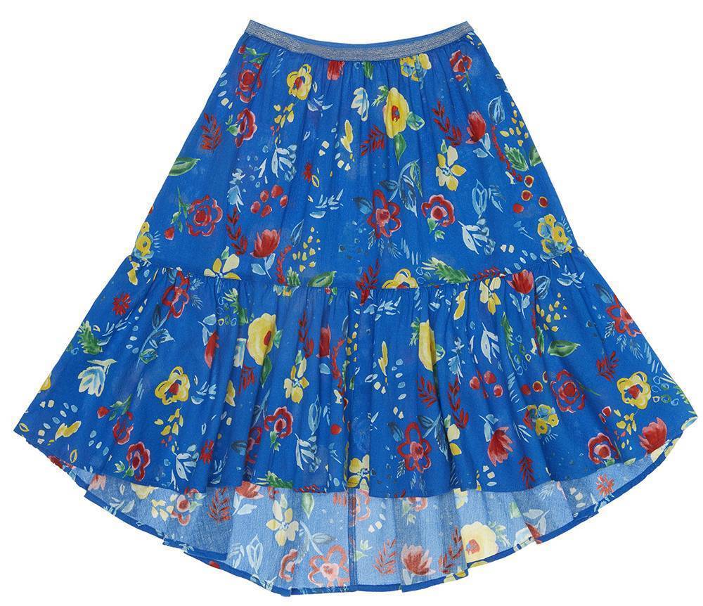 ΦΟΥΣΤΑ BENETTON DU FLORAL ΜΠΛΕ/ΠΟΛΥΛΧΡΩΜΟ (140 CM)-(8-9 ΕΤΩΝ) BENETTON