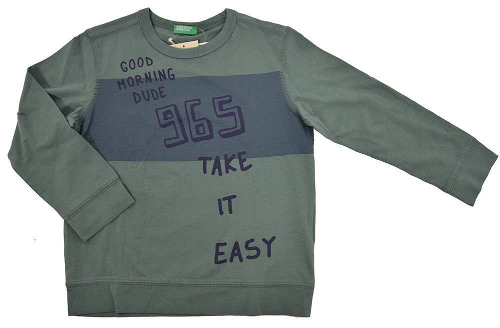 ΜΑΚΡΥΜΑΝΙΚΗ ΜΠΛΟΥΖΑ BENETTON INDIGO BOY AGO ΠΡΑΣΙΝΗ (82 CM)-(1-2 ΕΤΩΝ)