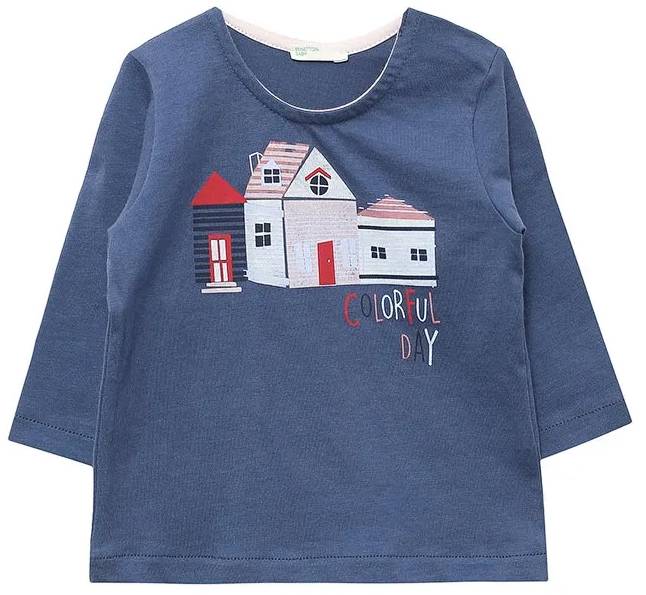 ΜΑΚΡΥΜΑΝΙΚΗ ΜΠΛΟΥΖΑ BENETTON BY THE SEA ΜΠΛΕ (62 CM)-(3-6 ΜΗΝΩΝ) BENETTON