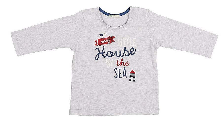 ΜΑΚΡΥΜΑΝΙΚΗ ΜΠΛΟΥΖΑ BENETTON BY THE SEA ΓΚΡΙ (62 CM)-(3-6 ΜΗΝΩΝ)