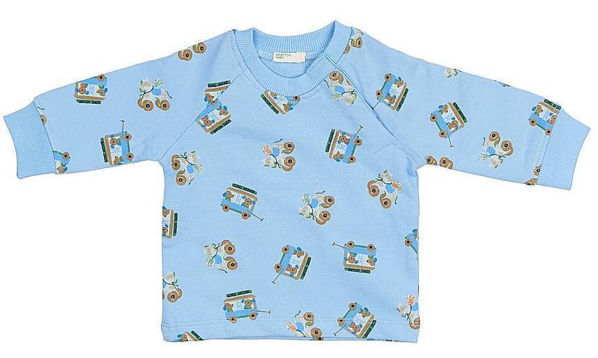 ΜΑΚΡΥΜΑΝΙΚΗ ΜΠΛΟΥΖΑ BENETTON FOUNDATION BABY ΣΙΕΛ (68 CM)-(6-9 ΜΗΝΩΝ) BENETTON