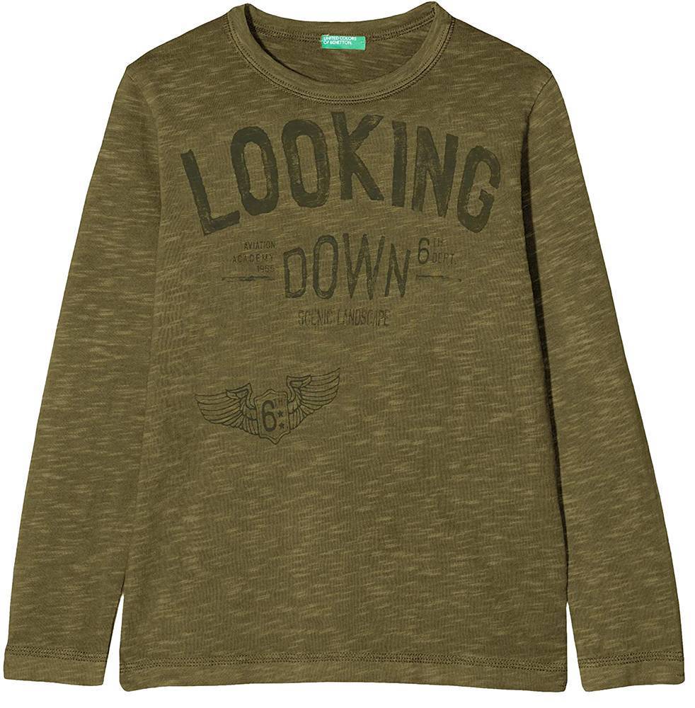 ΜΑΚΡΥΜΑΝΙΚΗ ΜΠΛΟΥΖΑ BENETTON STREET BOY ΧΑΚΙ (90 CM)-(2 ΕΤΩΝ)