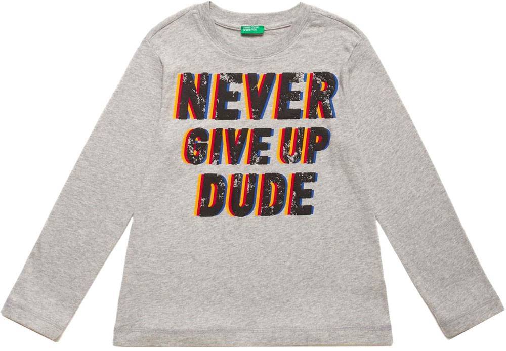 BENETTON ΜΑΚΡΥΜΑΝΙΚΗ ΜΠΛΟΥΖΑ BENETTON 80'S BOY ΓΚΡΙ (90 CM)-(2 ΕΤΩΝ)