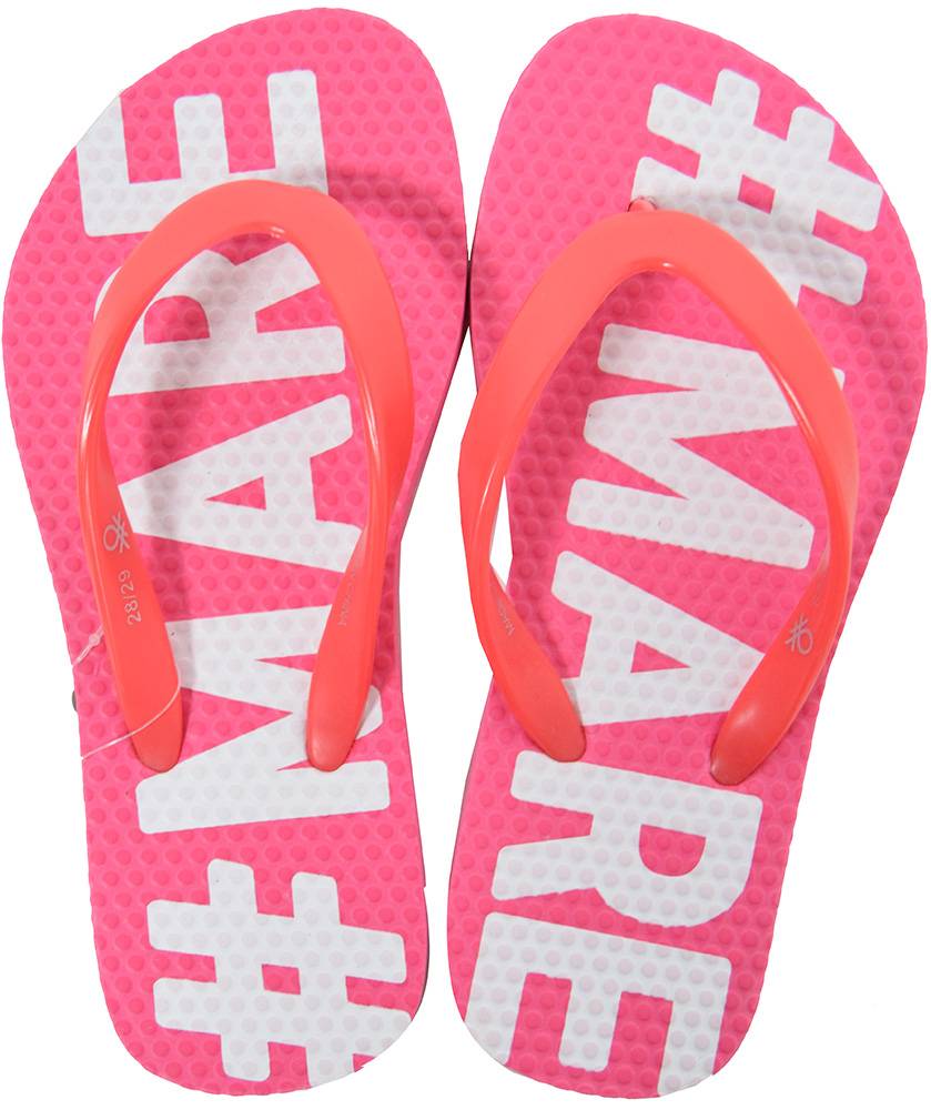 ΣΑΓΙΟΝΑΡΑ BENETTON BEACHWEAR ΦΟΥΞΙΑ/ΛΕΥΚΟ (EU:30-31)