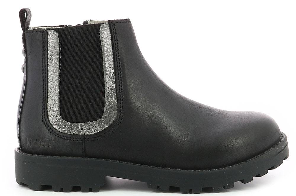 ΜΠΟΤΑΚΙ KICKERS 830030 GROOKY ΜΑΥΡΟ/ΑΣΗΜΙ (EU:36)