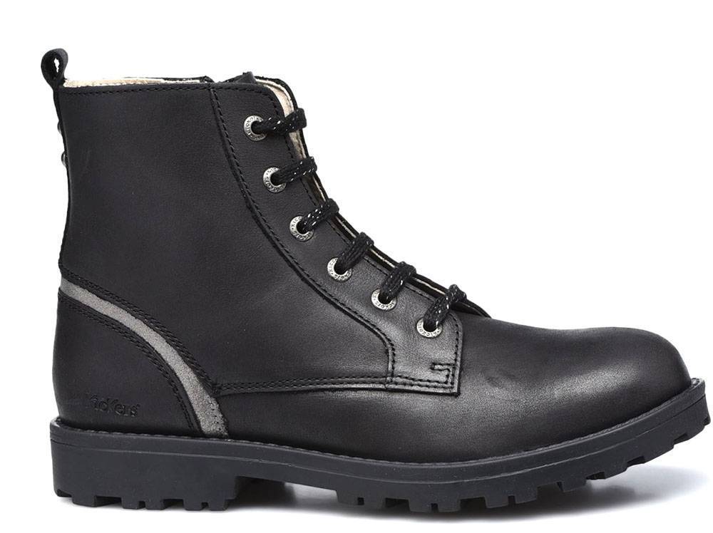 ΜΠΟΤΑΚΙ KICKERS 830040 GROOKE ΜΑΥΡΟ/ΑΣΗΜΙ (EU:35)