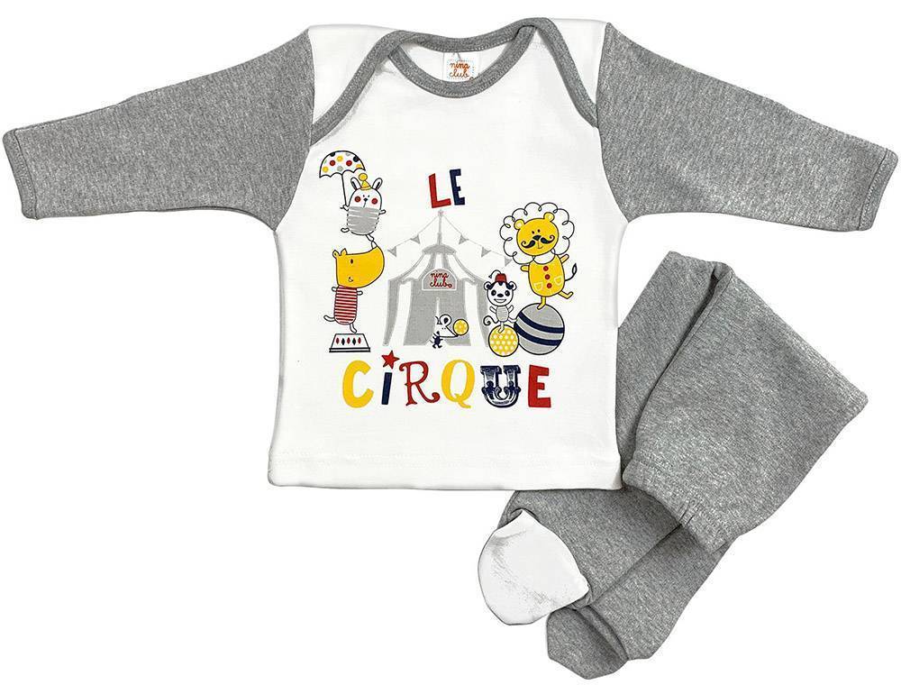 ΠΥΤΖΑΜΕΣ NINA CLUB 132 ΓΚΡΙ ΜΕΛΑΝΖΕ/ΛΕΥΚΟ (74 ΕΚ.)-(6-12 ΜΗΝΩΝ) NINA CLUB