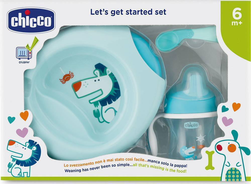 CHICCO ΣΕΤ ΦΑΓΗΤΟΥ CHICCO LET'S GET STARTED 6Μ+ ΜΠΛΕ