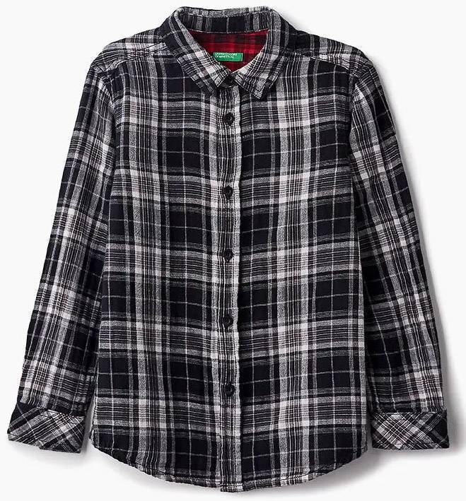 ΠΟΥΚΑΜΙΣΟ BENETTON IMPIANTO ΚΑΡΟ ΜΑΥΡΟ (82 CM)-(1-2 ΕΤΩΝ) BENETTON