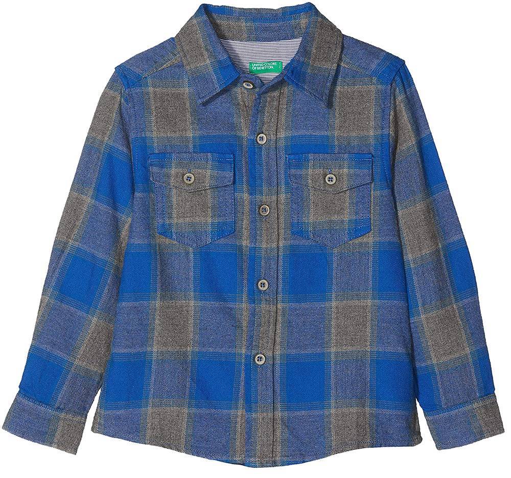 BENETTON ΠΟΥΚΑΜΙΣΟ BENETTON STREET ΚΑΡΟ ΜΠΛΕ (82 CM)-(1-2 ΕΤΩΝ)