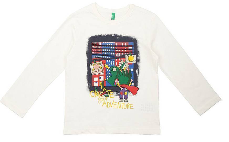 ΜΑΚΡΥΜΑΝΙΚΗ ΜΠΛΟΥΖΑ BENETTON CA MODERN TRADITION ΕΚΡΟΥ (82 CM)-(1-2 ΕΤΩΝ)