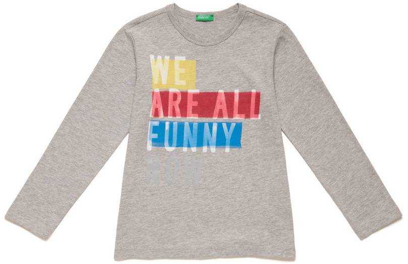 BENETTON ΜΑΚΡΥΜΑΝΙΚΗ ΜΠΛΟΥΖΑ BENETTON COLORS BOY ΓΚΡΙ (82 CM)-(1-2 ΕΤΩΝ)